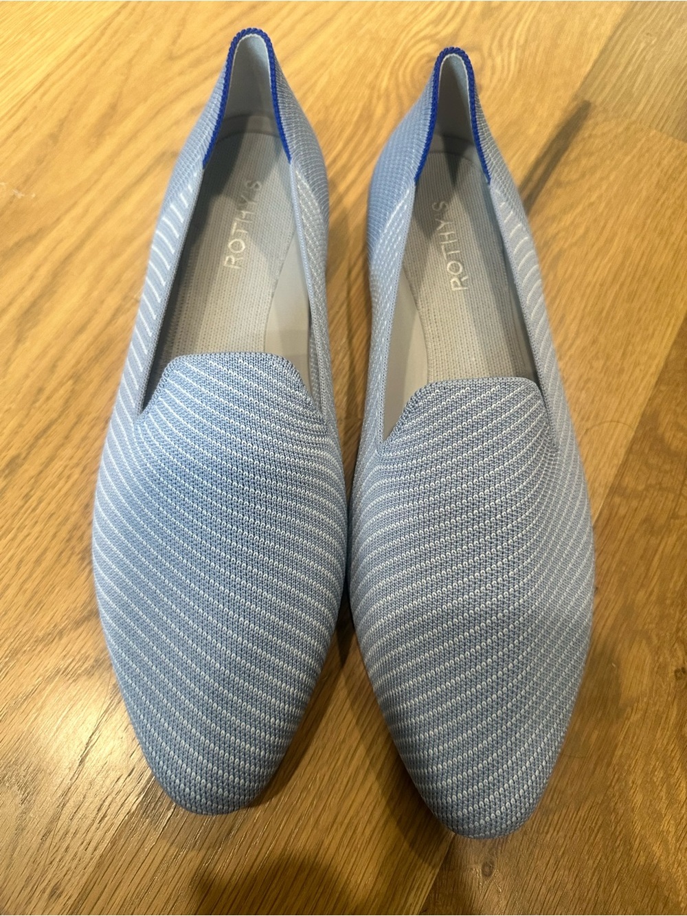 Rothy's Light Blue Knit Slip-On Loafers